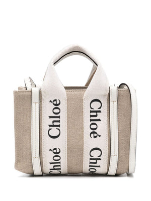 CHLOÉ Mini Canvas and Leather Crossbody Handbag