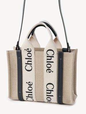 CHLOÉ Mini Canvas and Leather Tote Handbag