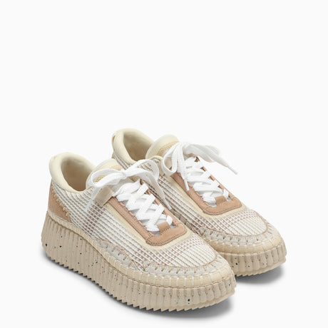 CHLOÉ Beige Recycled Nylon Sneakers for Women - SS24 Collection