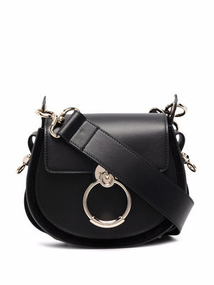 CHLOÉ CROSSBODY S BLACK GOLDEN LOGO BUCKLE