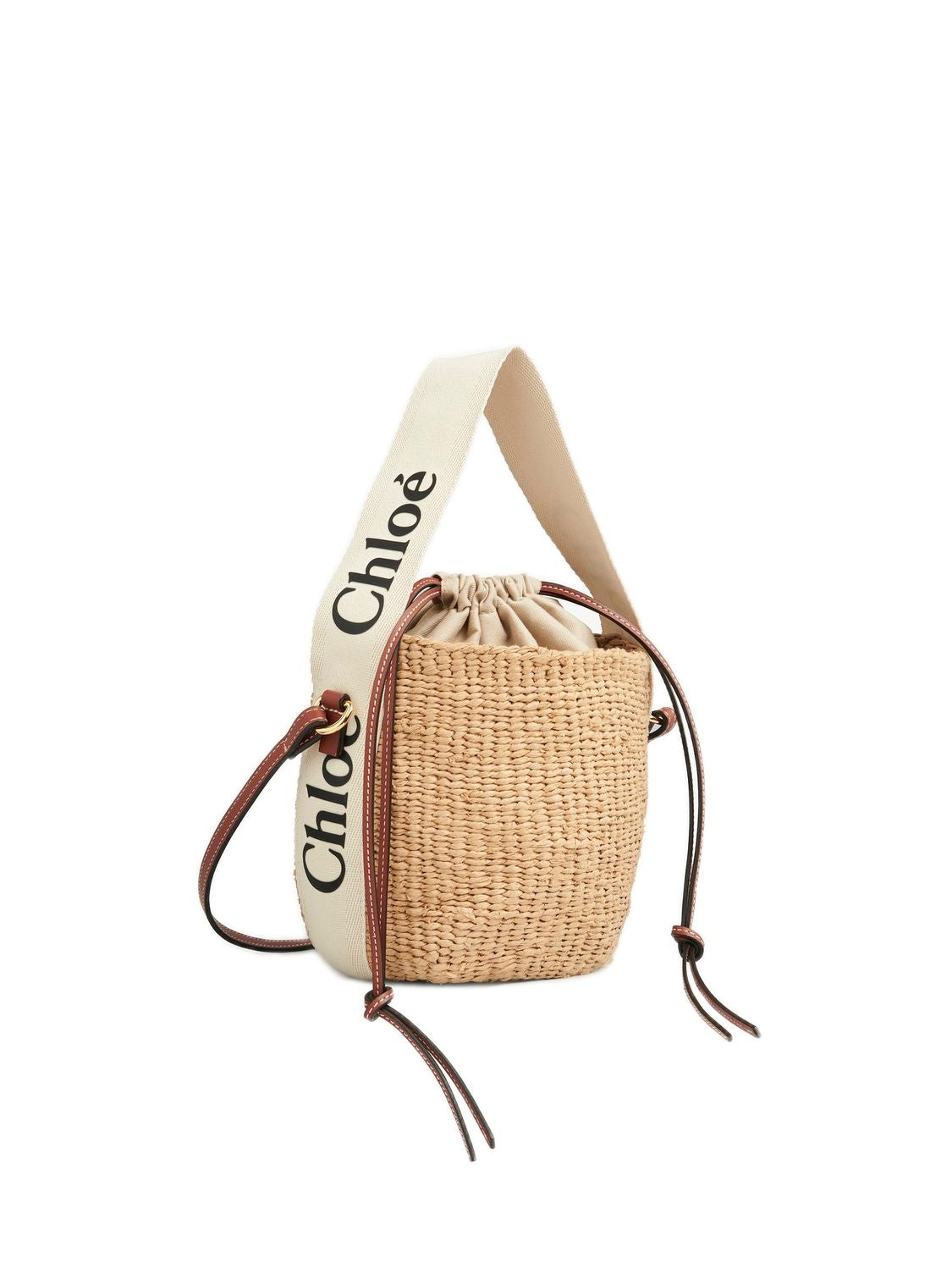 CHLOÉ Beige Leather Crossbody Bucket Bag for Women - FW24 Collection