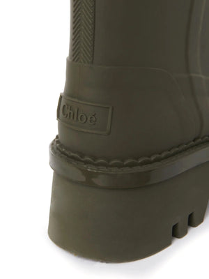 CHLOÉ Elegant Grape Leaf Rain Boots with 5.5 cm Heel