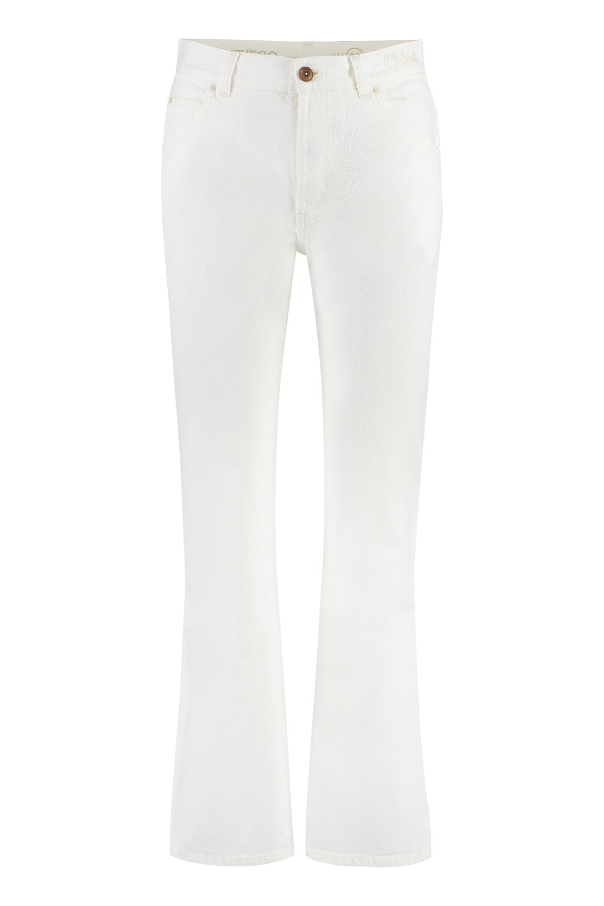 CHLOÉ Women's White 5-Pocket Straight-Leg Jeans for FW23