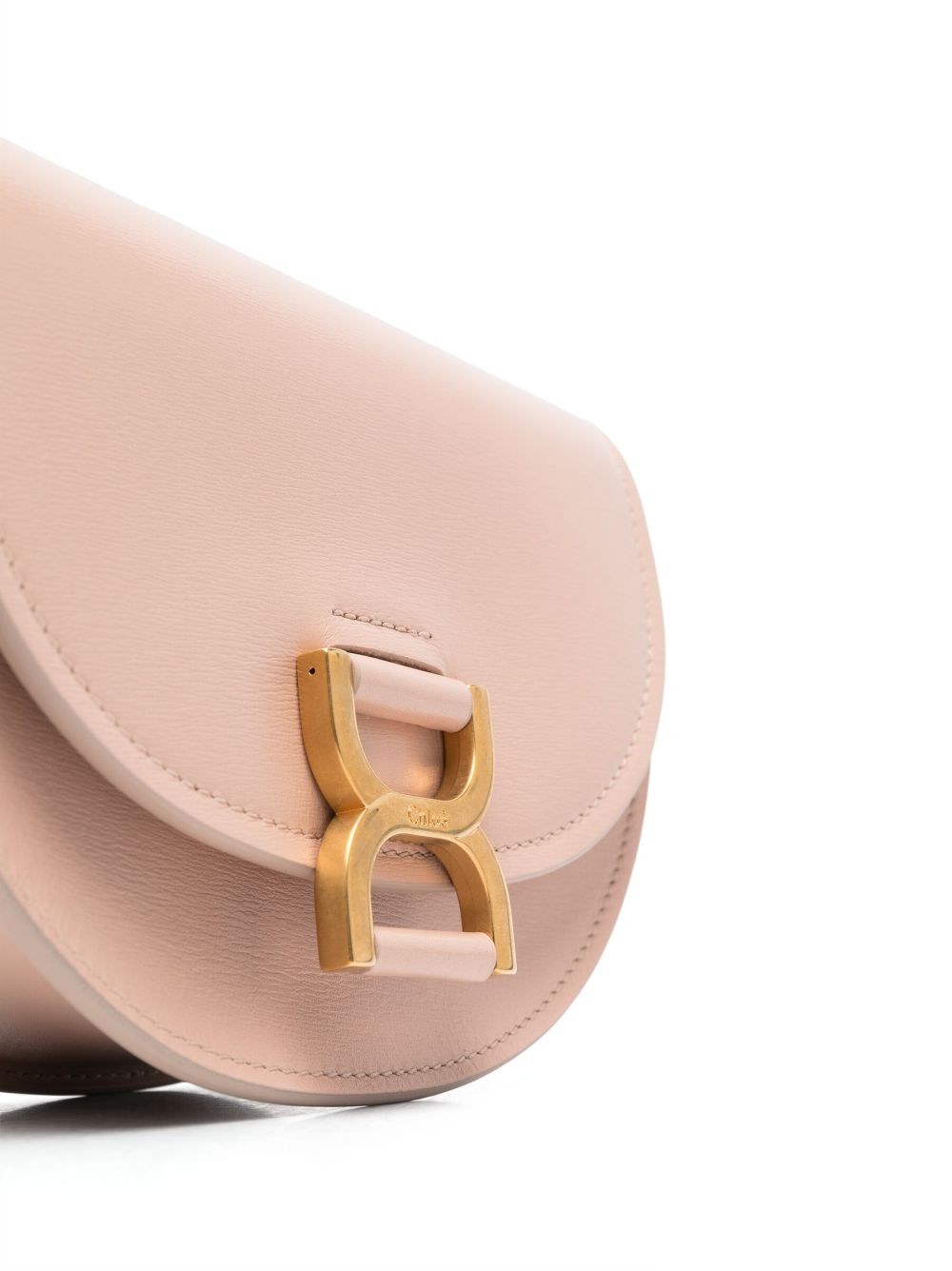 CHLOÉ Mini Marcie Tan Leather Crossbody Shoulder Bag with Gold-Tone Details