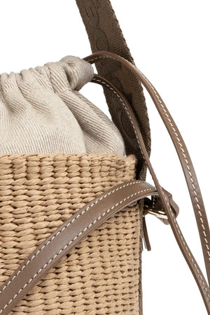 Chic Black and Beige Woody Basket for Women