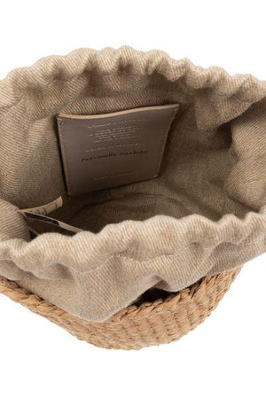 Chic Black and Beige Woody Basket for Women