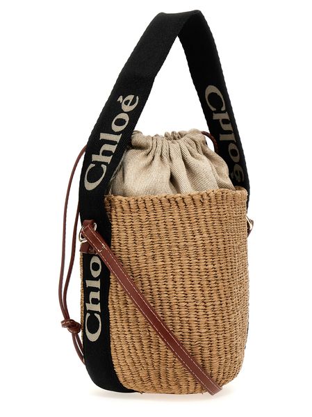 Chic Black and Beige Woody Basket for Women