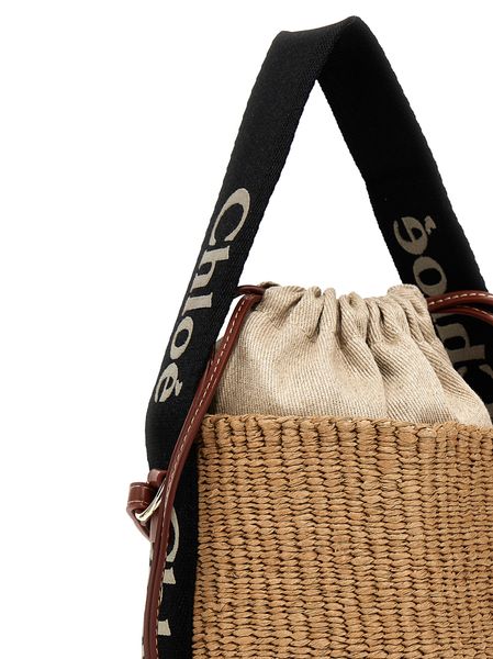 Chic Black and Beige Woody Basket for Women