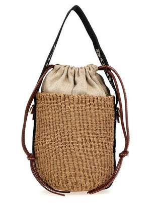 Chic Black and Beige Woody Basket for Women