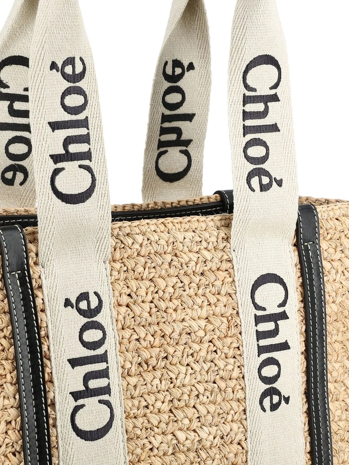 CHLOÉ Beige Raffia Medium Tote Bag for Women