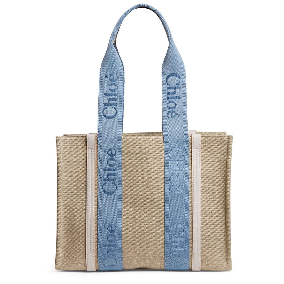 CHLOÉ Washed Blue Linen Tote Bag for Women - SS24 Collection