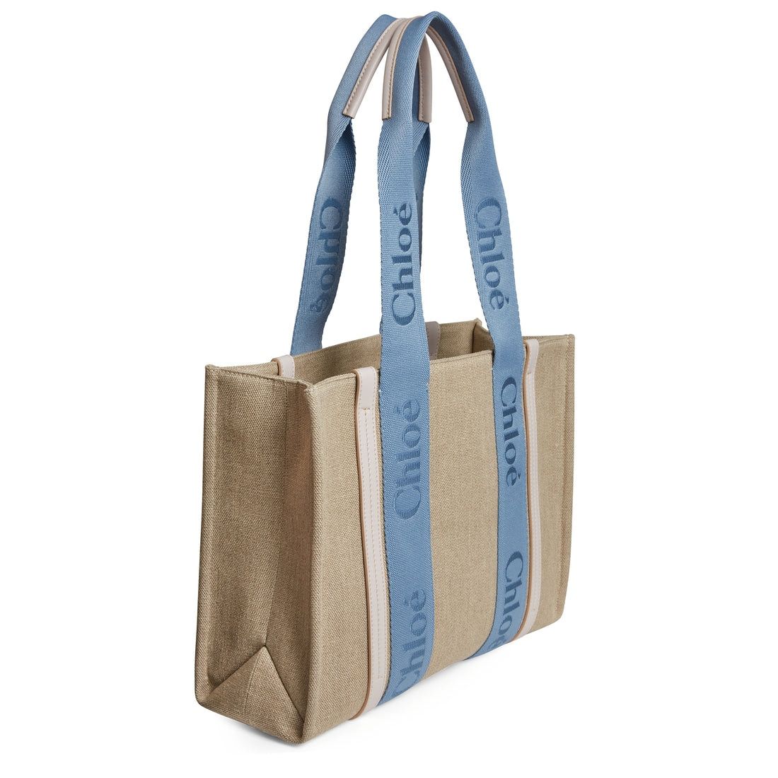 CHLOÉ Washed Blue Linen Tote Bag for Women - SS24 Collection