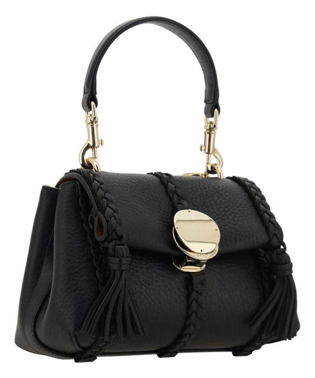 CHLOÉ Mini Penelope Black Leather Top-Handle Shoulder Bag 20x12x9 cm