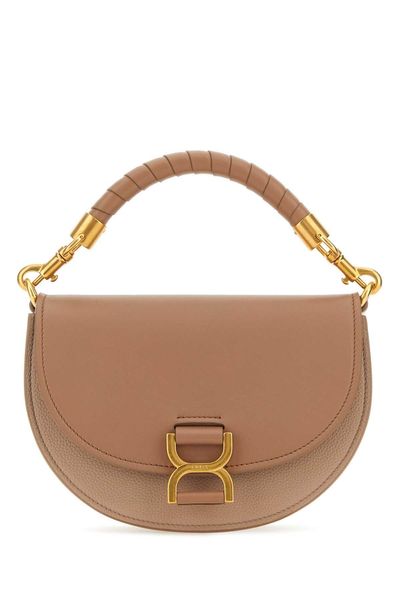 CHLOÉ Black Leather Shoulder Bag with Magnetic Closure and Gold-Tone Hardware