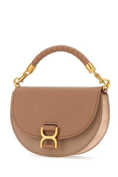 CHLOÉ Black Leather Shoulder Bag with Magnetic Closure and Gold-Tone Hardware