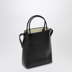 CHLOÉ Micro Sense Black Leather Tote Handbag