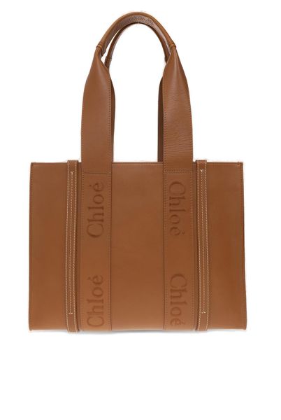 CHLOÉ Women's Medium Woody Caramel Leather Tote Bag