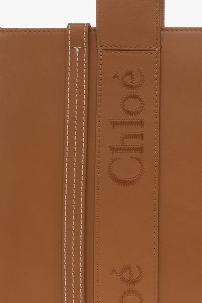 CHLOÉ Women's Medium Woody Caramel Leather Tote Bag