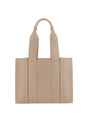 Medium Woody Tote Handbag - SS24コレクション、キャラメルカラー