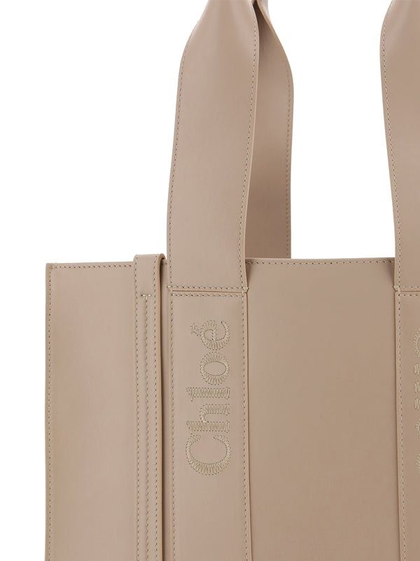 CHLOÉ Women's Medium Woody Caramel Leather Tote Bag