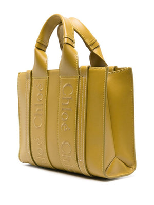 CHLOÉ Spring Collection Green Leather Mini Tote Handbag for Women