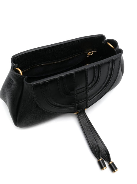 CHLOÉ Fashion Forward Black Leather Shoulder Handbag | Luxurious Style for Women