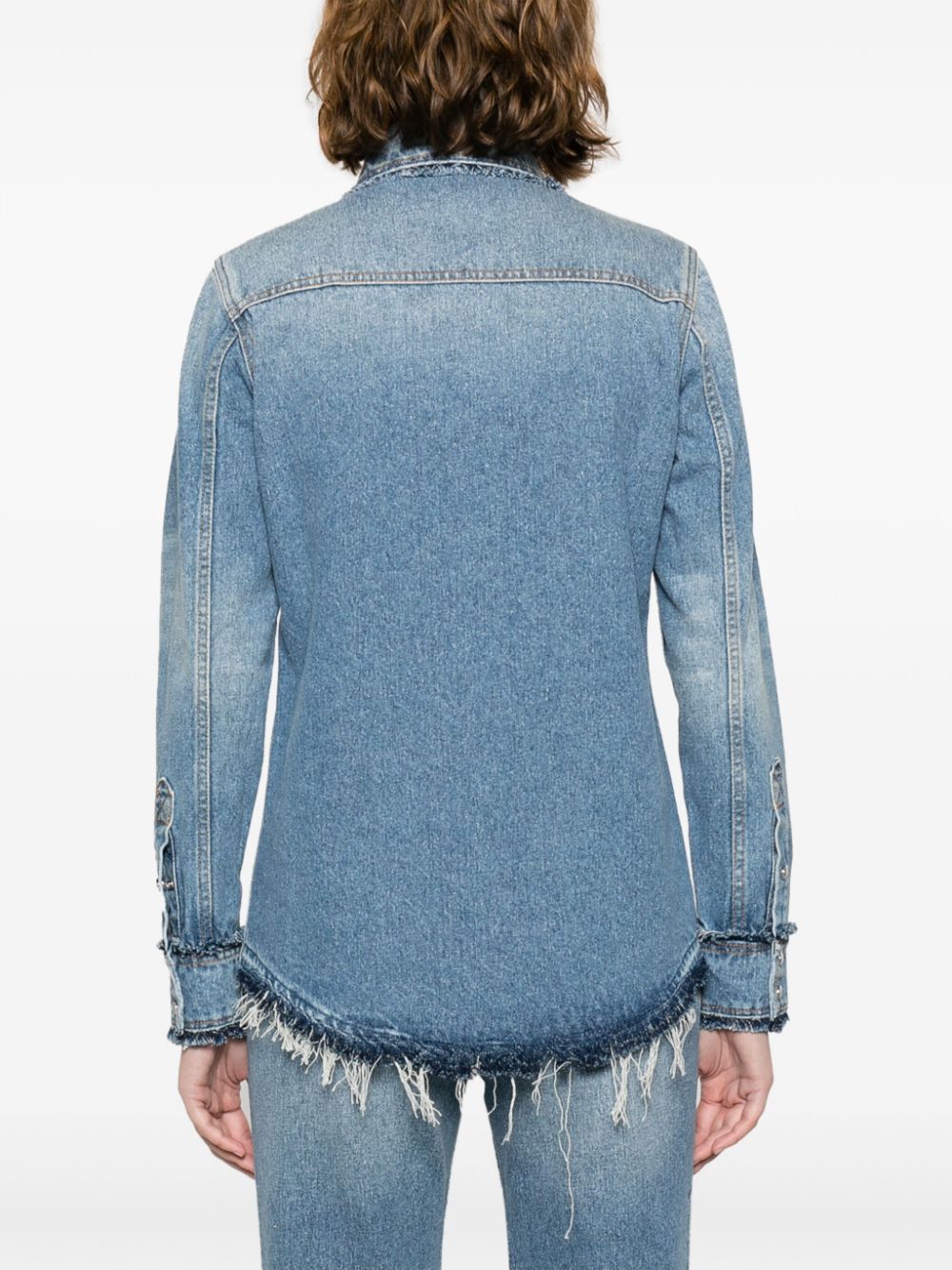 女性混紡清藍牛仔襯衫 - FW23系列