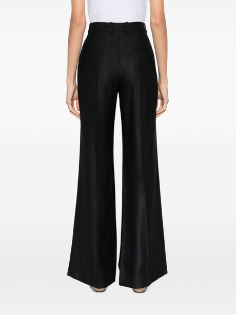 CHLOÉ Sophisticated Black Wool and Silk Flared Trousers for Women
