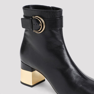 CHLOÉ Elegant Alizé Ankle Boots with Brass Heel - 6cm