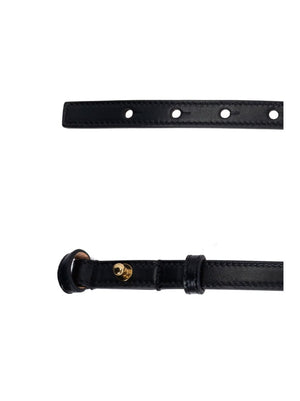 CHLOÉ Iconic Leather Belt with Brass Logo Buckle