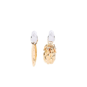 CHLOÉ Golden Banana Leaf Drop Earrings