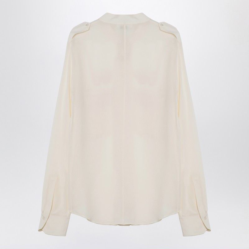 CHLOÉ Misty Blue Silk Button-Up Blouse