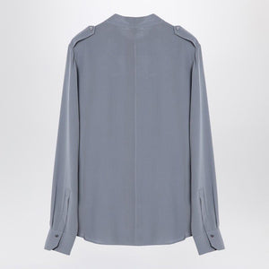 CHLOÉ Misty Blue Silk Button-Up Blouse