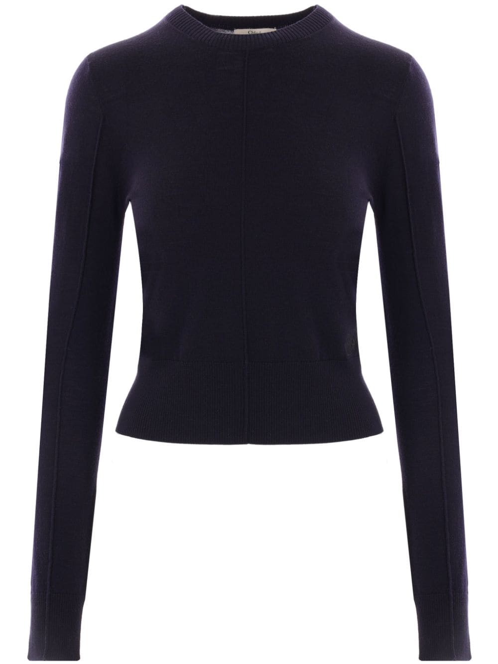 CHLOÉ Wool Crewneck Jumper for Women - Navy Blue