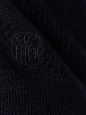 CHLOÉ Wool Crewneck Jumper for Women - Navy Blue