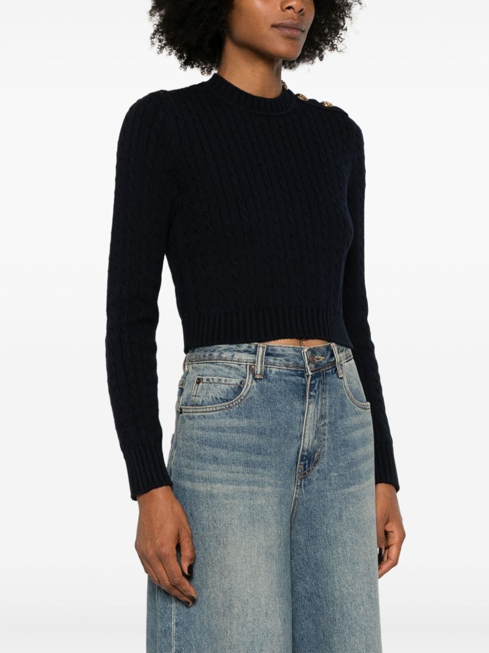 CHLOÉ Elegant Women's Sweater with Golden Bot Braids