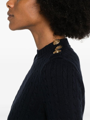 CHLOÉ Elegant Women's Sweater with Golden Bot Braids