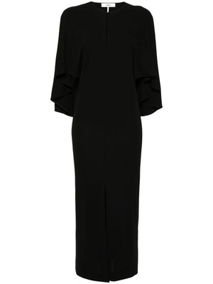 CHLOÉ Elegant Black Maxi Dress with Cape Design