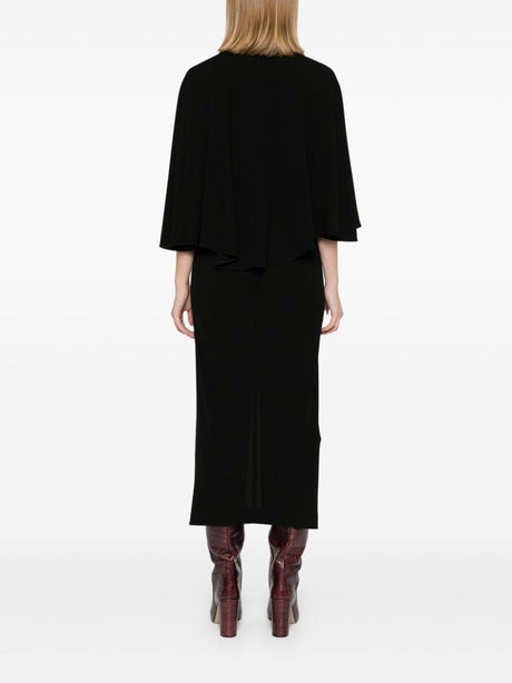 CHLOÉ Elegant Black Maxi Dress with Cape Design