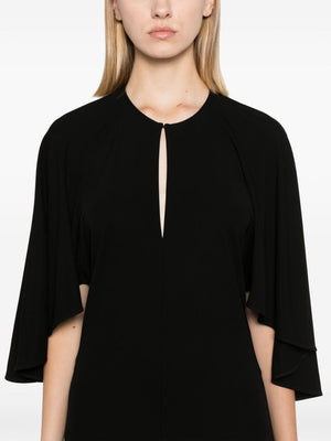 CHLOÉ Elegant Black Maxi Dress with Cape Design