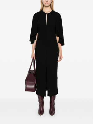 CHLOÉ Elegant Black Maxi Dress with Cape Design