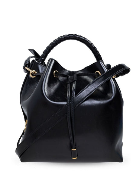 CHLOÉ Leather Bucket Handbag with Drawstring Closure - 26cm x 24cm x 15cm