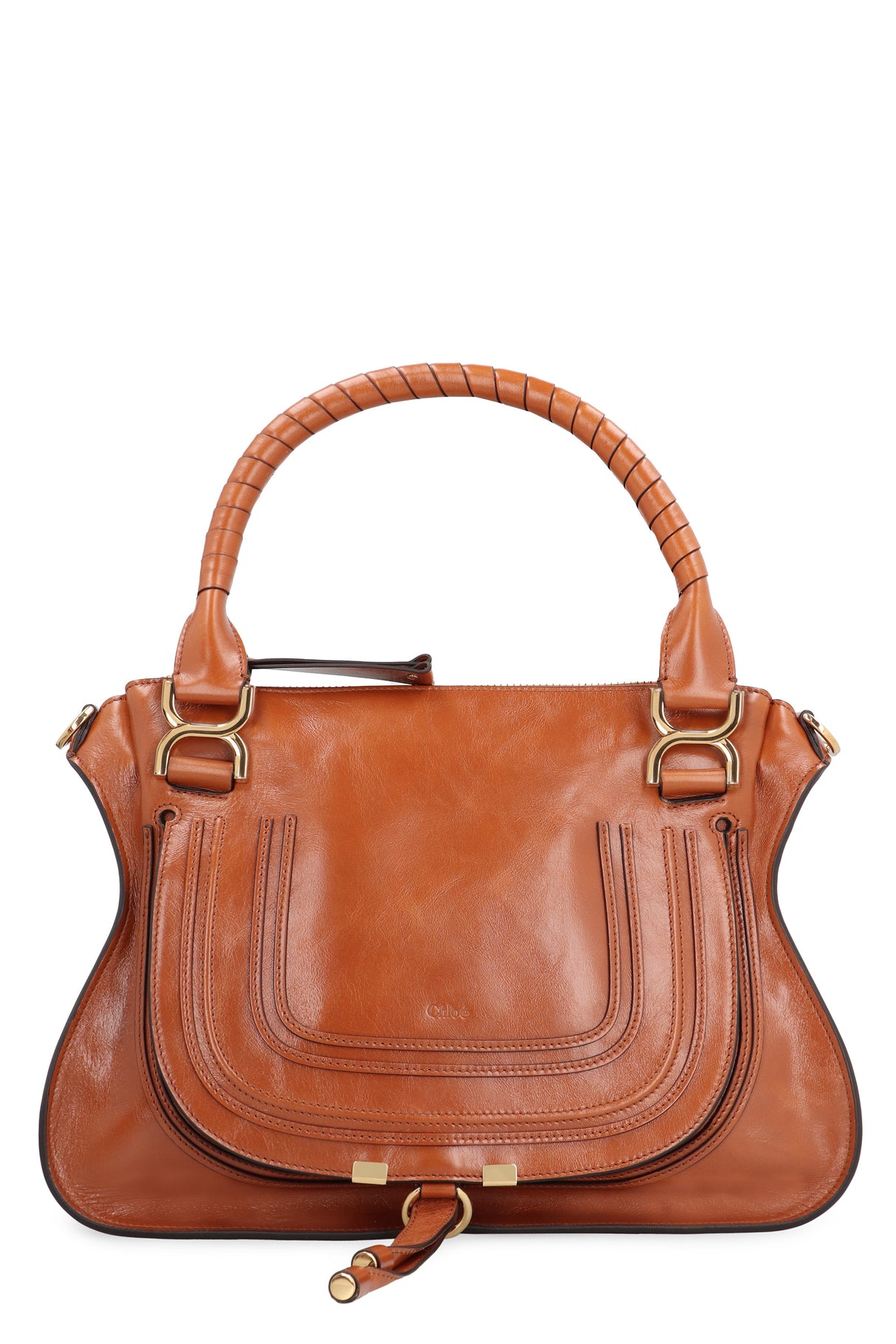 CHLOÉ Marcie Leather Shoulder Handbag (36x28x12cm)