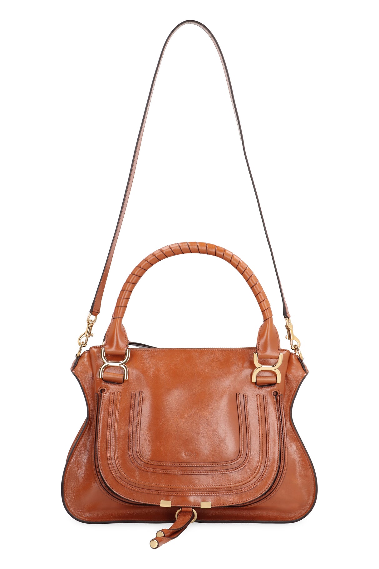 CHLOÉ Marcie Leather Shoulder Handbag (36x28x12cm)