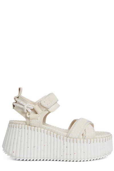 White Wedge Sandals - SS24 Collection