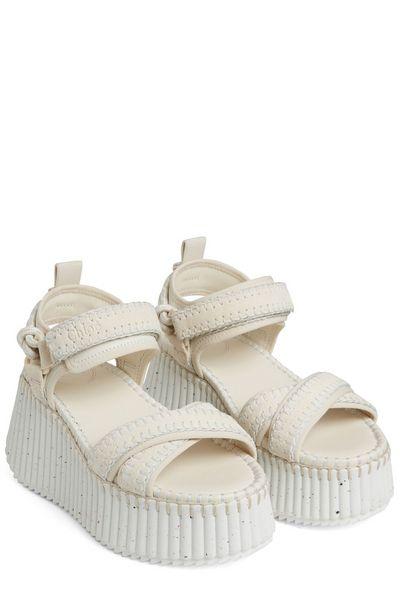 White Wedge Sandals - SS24 Collection