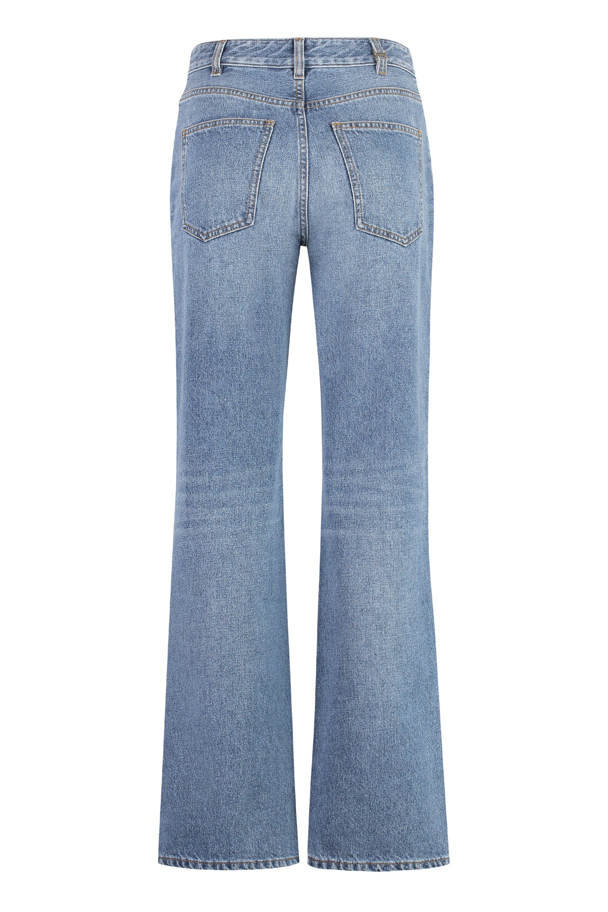 High-Rise Boyfriend Jeans with Visible Stitching for Women