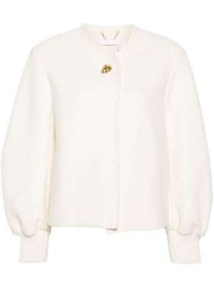 CHLOÉ Fashionable White Wool Blend Short Jacket for Women