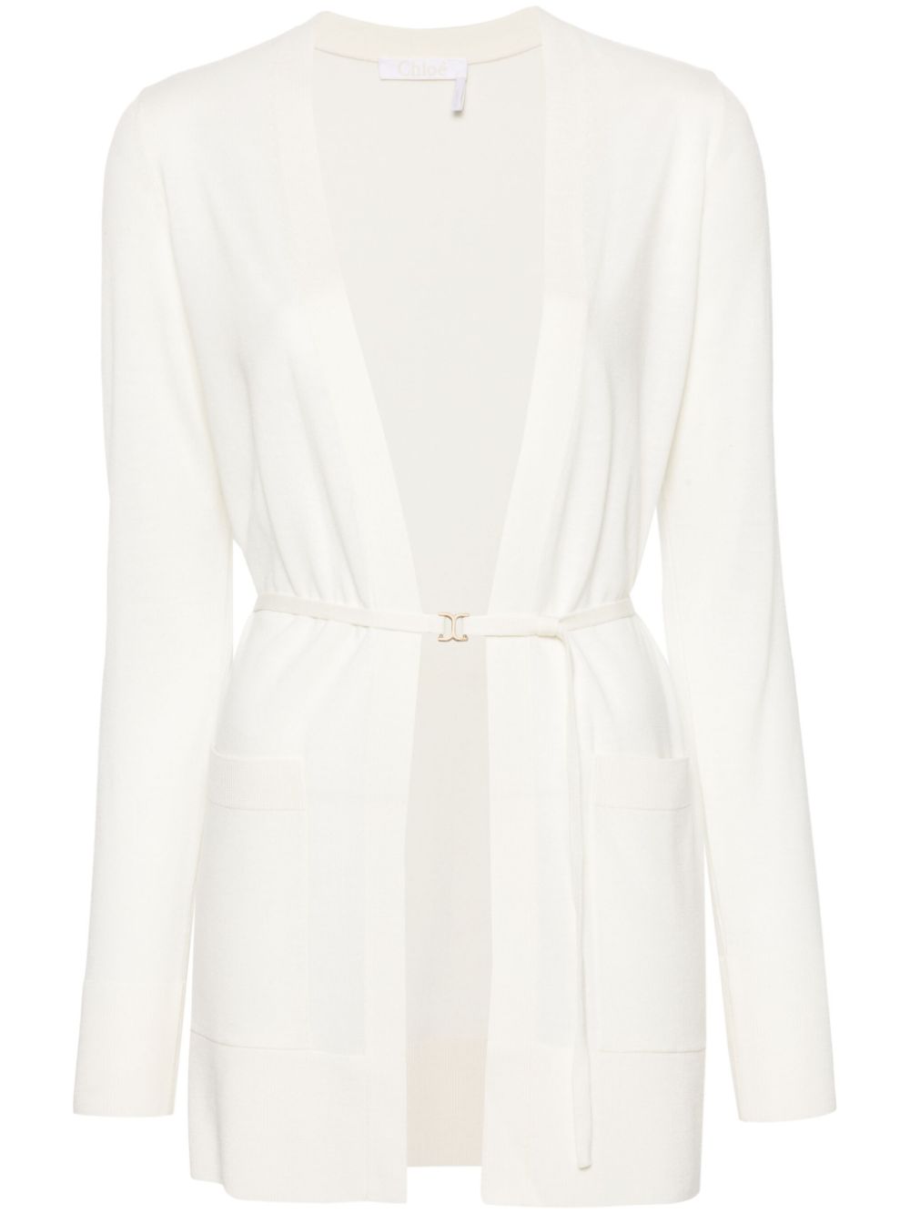 CHLOÉ White Wool Cardigan for Women - SS24 Collection