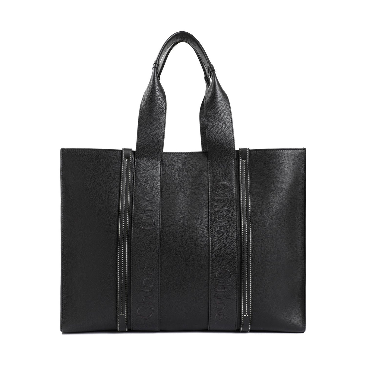 حقيبة يد سوداء أنيقة بطباعة الشعار للنساء